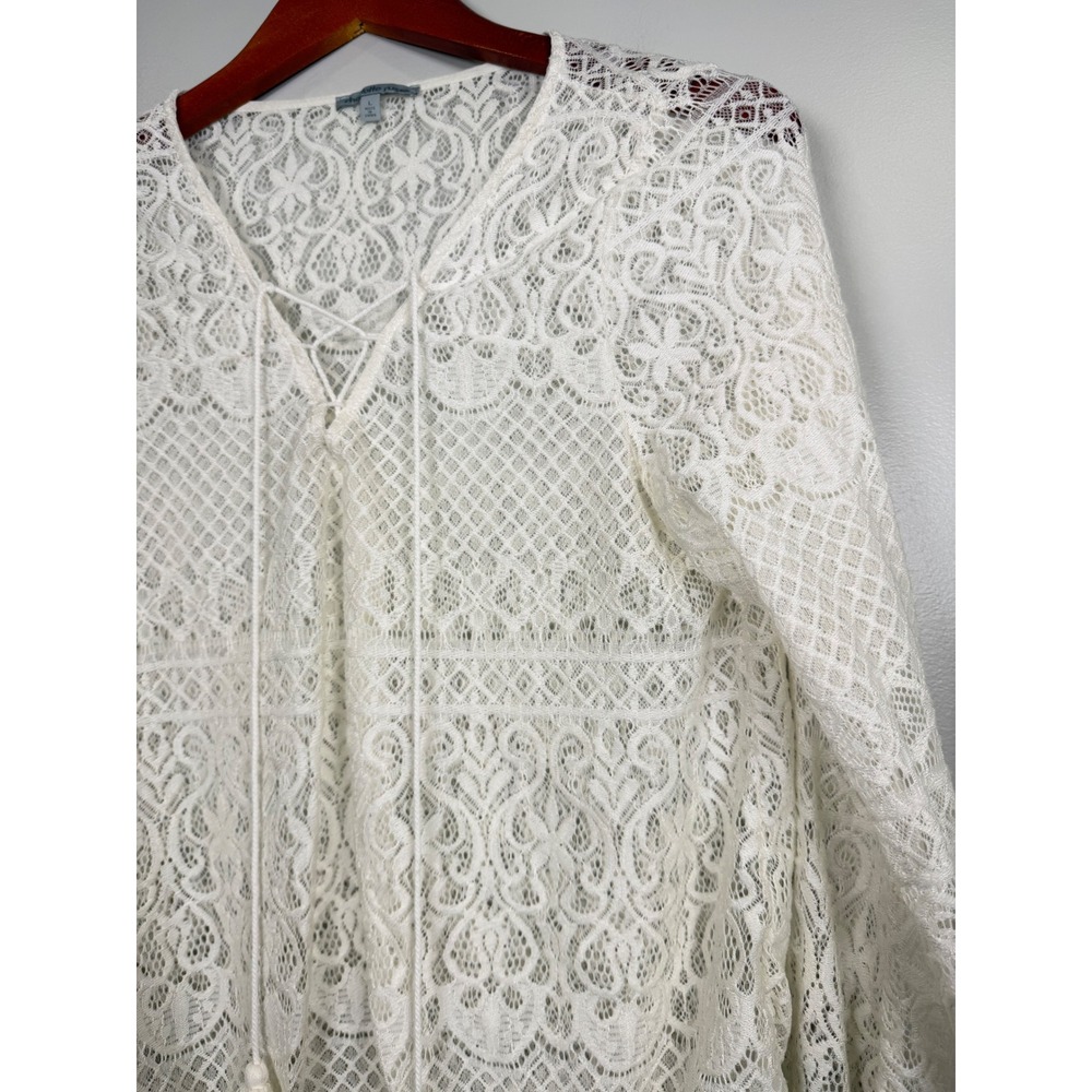 Charlotte Russe Womens Top Large Boho  Fairy Cottagecore Festival Indie Lace - Picture 3 of 9